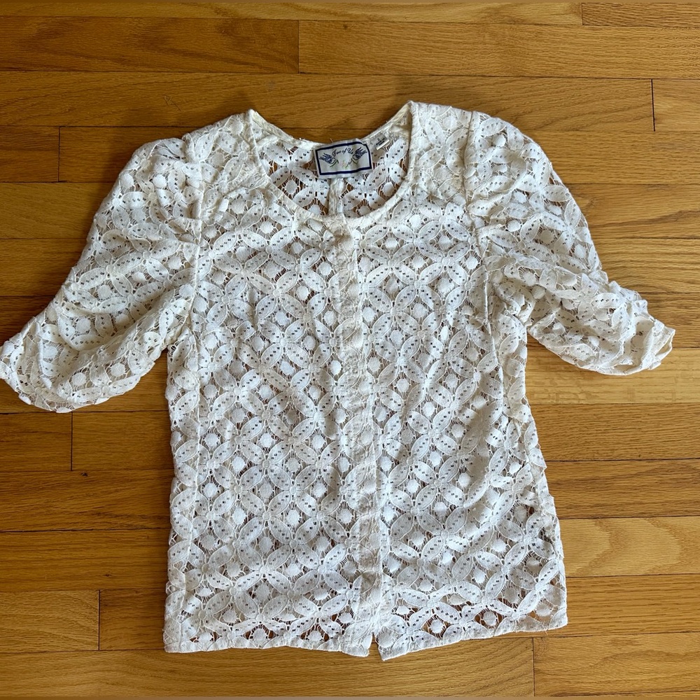 Anthropologie Two of us Back Porch lace blouse top